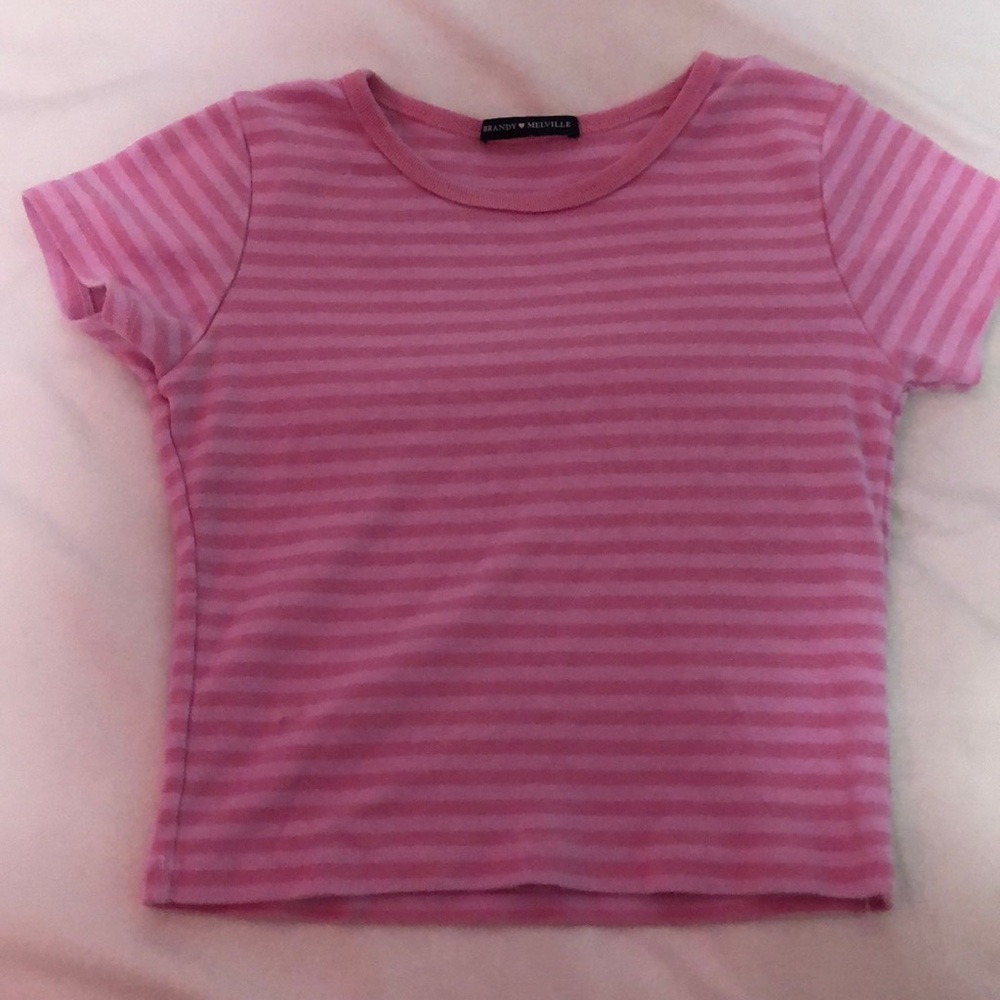 Bubblegum pink brandy cropped tee